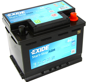 Exide60 Ah 680 A EK600 AGM Akumuliatoriai