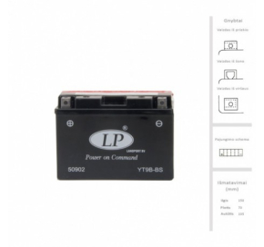 Landport 8 Ah YT9B-BS 12v AGM Motociklams