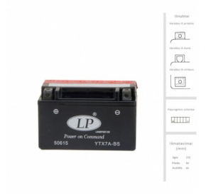 Landport 6 Ah YTX7A-BS 12v AGM Motociklams