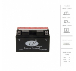 Landport 8.6 Ah YTZ10S-BS 12v AGM Motociklams