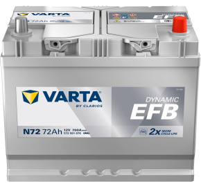 VARTA 72 Ah 760 A N72 EFB Akumuliatoriai