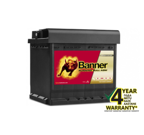 Banner 50Ah 640A RUNNING BULL AGM Akumuliatoriai