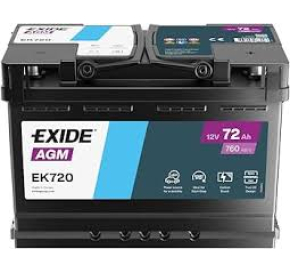 Exide 72 Ah 760 A EK720 AGM Akumuliatoriai