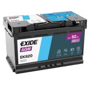 Exide 82 Ah 800 A EK820 AGM Akumuliatoriai
